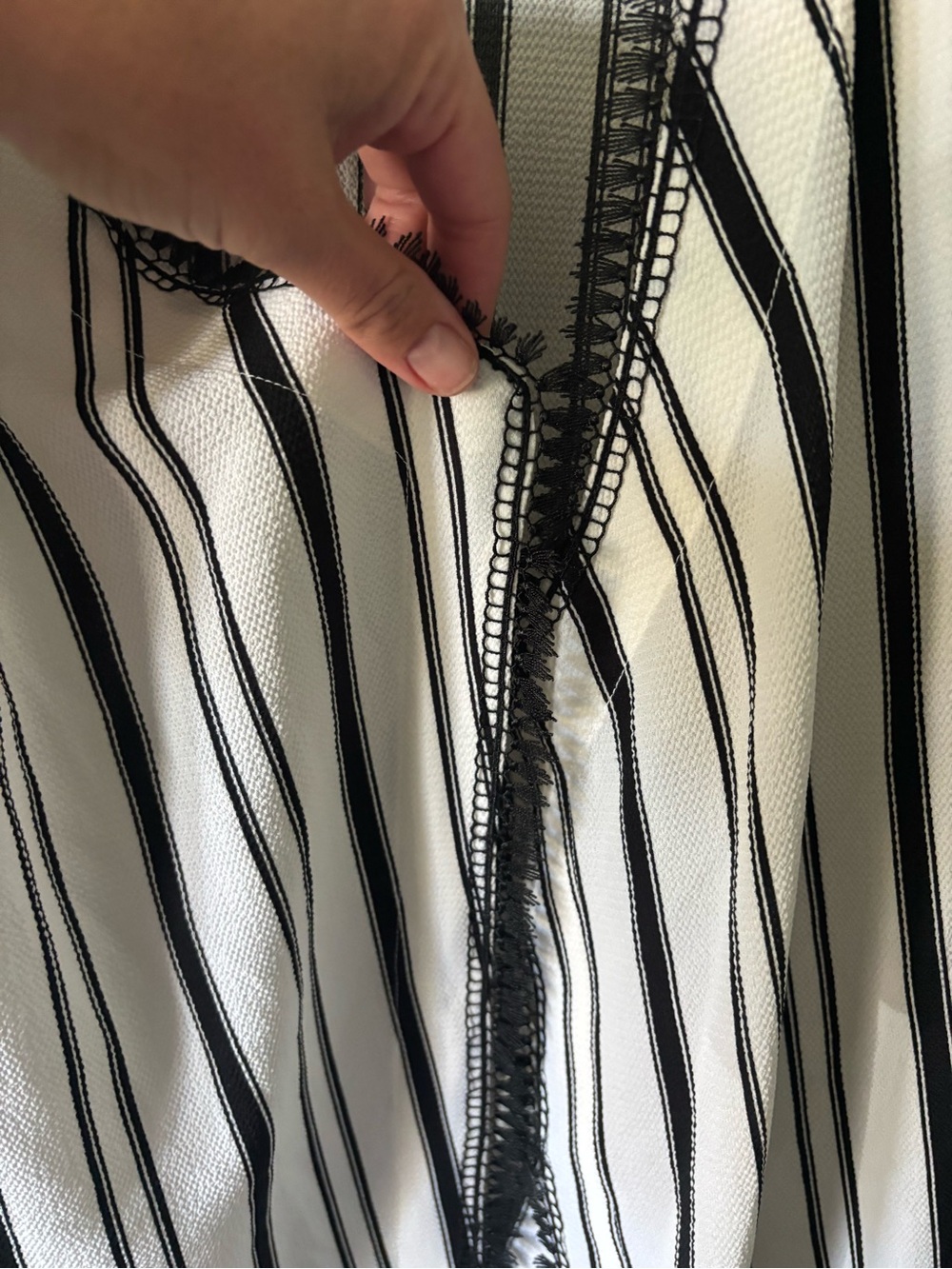 Adolfo Dominguez Open Front Striped Kimono Jacket Black White Euro 44 - Picture 6 of 10